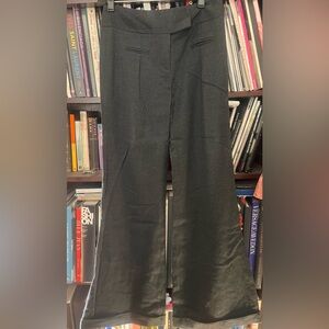 Diane Von Furstenberg Elegant gray flannel wide leg pant. With cuff NWT